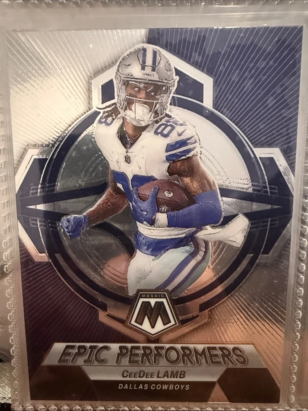 Dallas Cowboys CeeDee Lamb Football Trading Card - Silver/Blue
